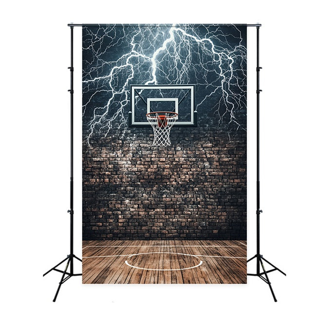 Basketball Fotohintergrund Backstein Court Thunder Hintergrund GQ6-268
