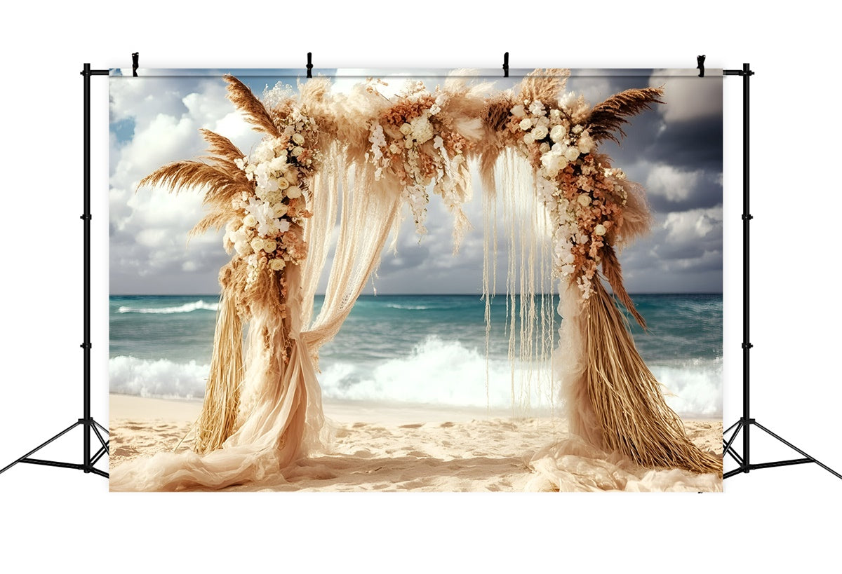 Boho Fotografie Hintergrund Pampas Welle Hochzeit Sommer Hintergrund GQ6-42
