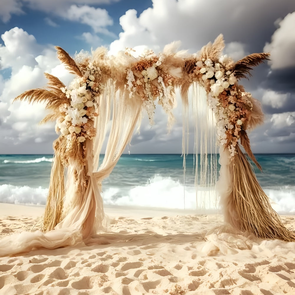 Boho Fotografie Hintergrund Pampas Welle Hochzeit Sommer Hintergrund GQ6-42