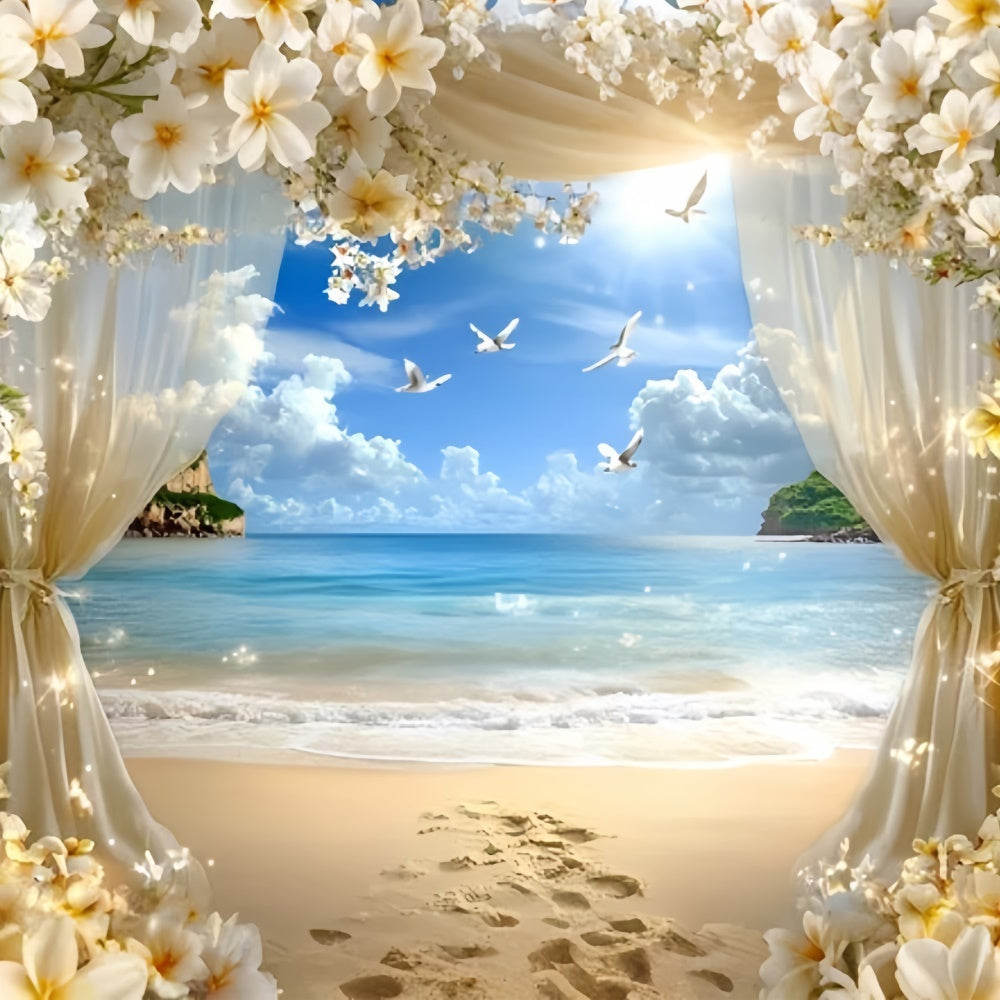 Strand-Themen-Hintergrund Trauminsel-Horizont Sommer-Hintergrund GQ6-49
