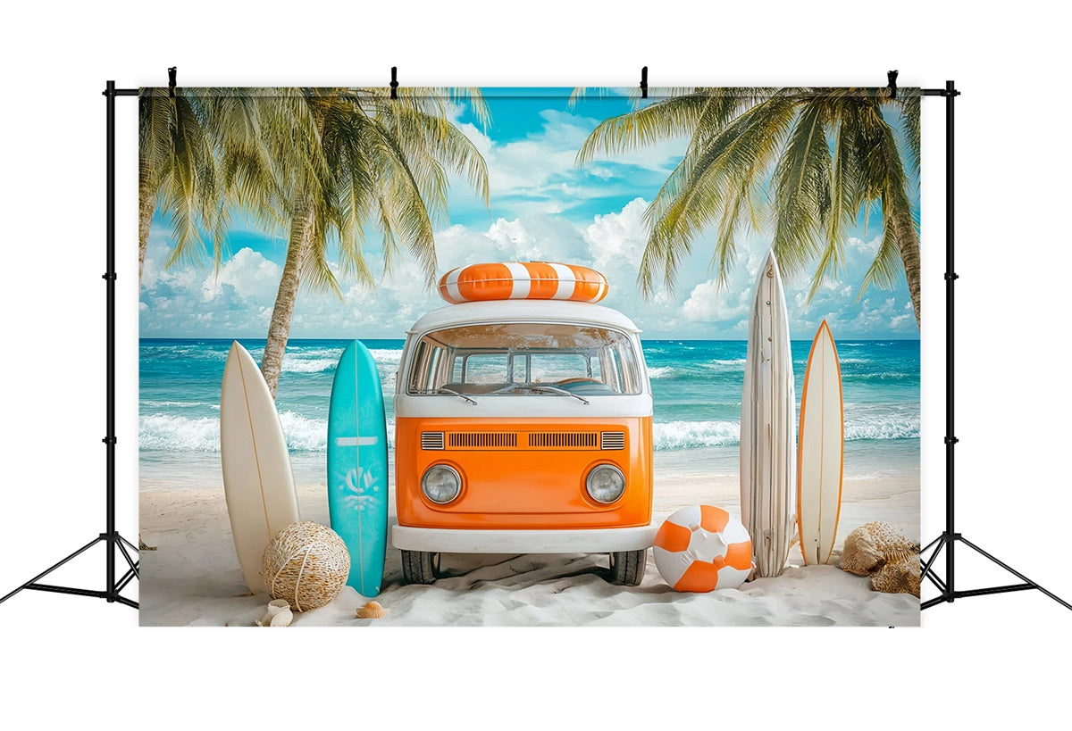 Strand Kulisse Fotografie Retro Surf Bus Sommer Kulisse GQ6-5