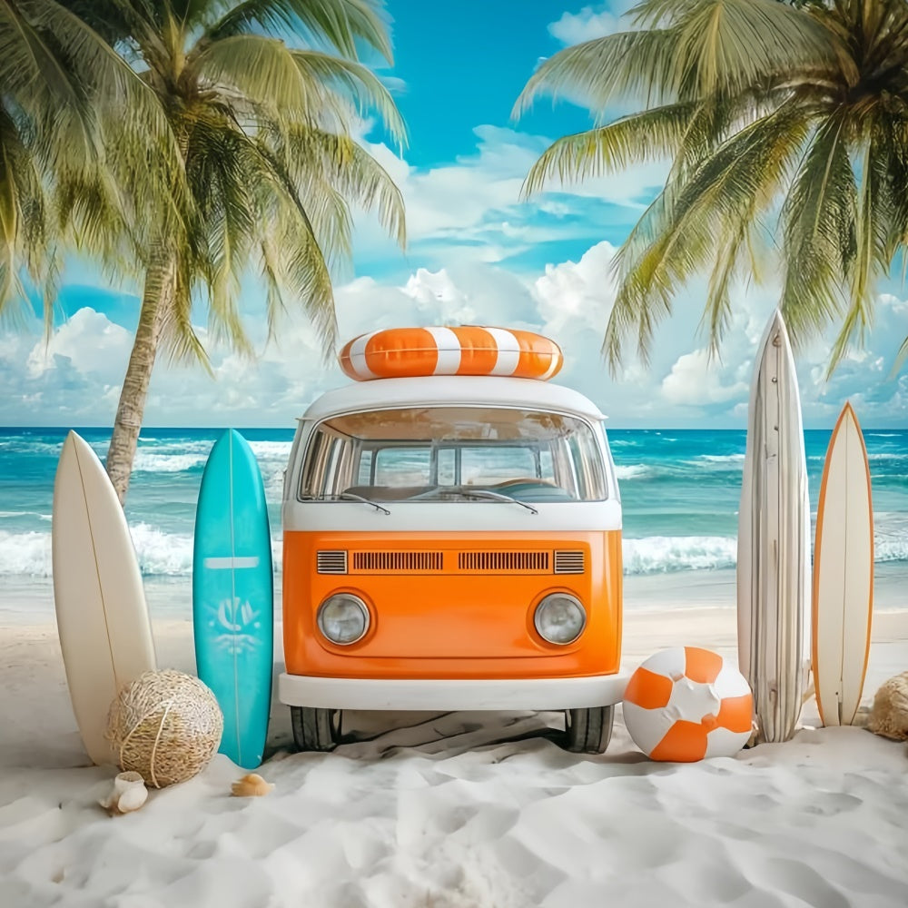 Strand Kulisse Fotografie Retro Surf Bus Sommer Kulisse GQ6-5