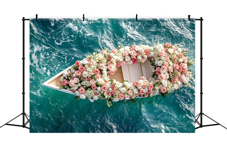 Sommer-Fotohintergrund Schwimmende Blumen Traum Boot Hintergrund GQ6-52