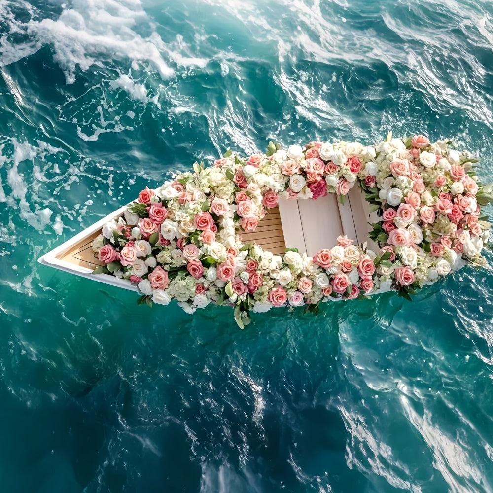 Sommer-Fotohintergrund Schwimmende Blumen Traum Boot Hintergrund GQ6-52