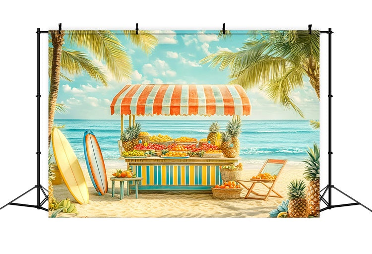 Tropischer Strand-Hintergrund Surf-Fruchtstand Sommer-Fotohintergrund GQ6-54