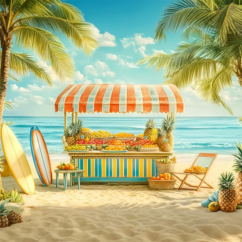 Tropischer Strand-Hintergrund Surf-Fruchtstand Sommer-Fotohintergrund GQ6-54