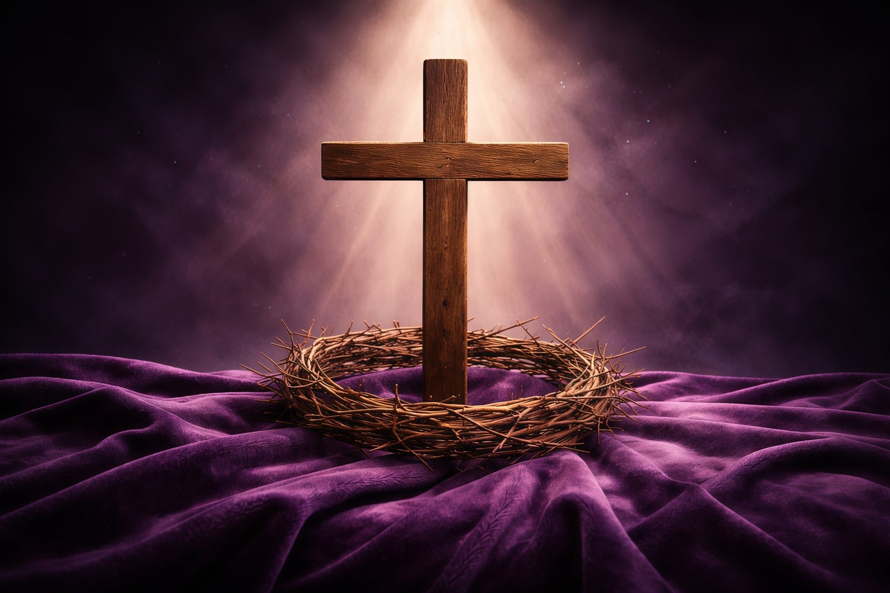 Oster-Sonntag-Fotohintergrund Dornenkrone Kreuz Licht-Fotohintergrund Ostern GQ61-7