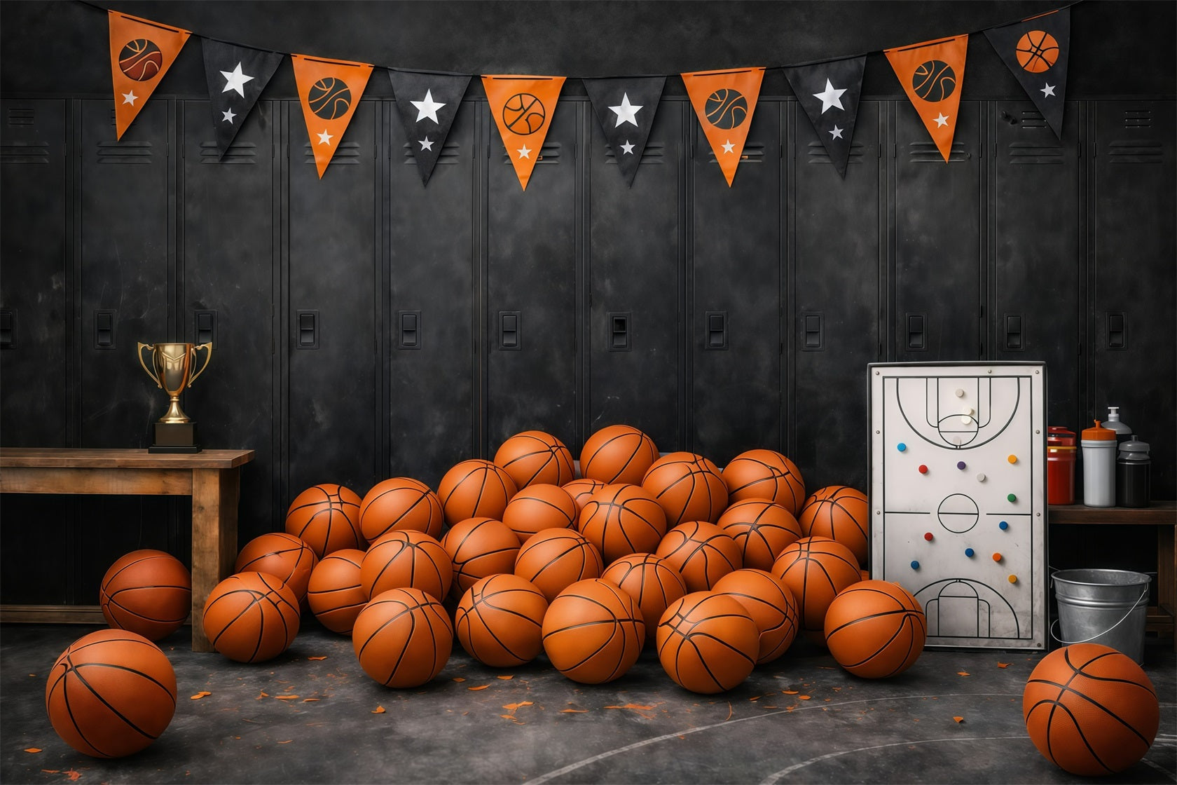Basketball-Hintergründe Schulumkleideraum Sieg Sport-Fotohintergründe GQ61-76