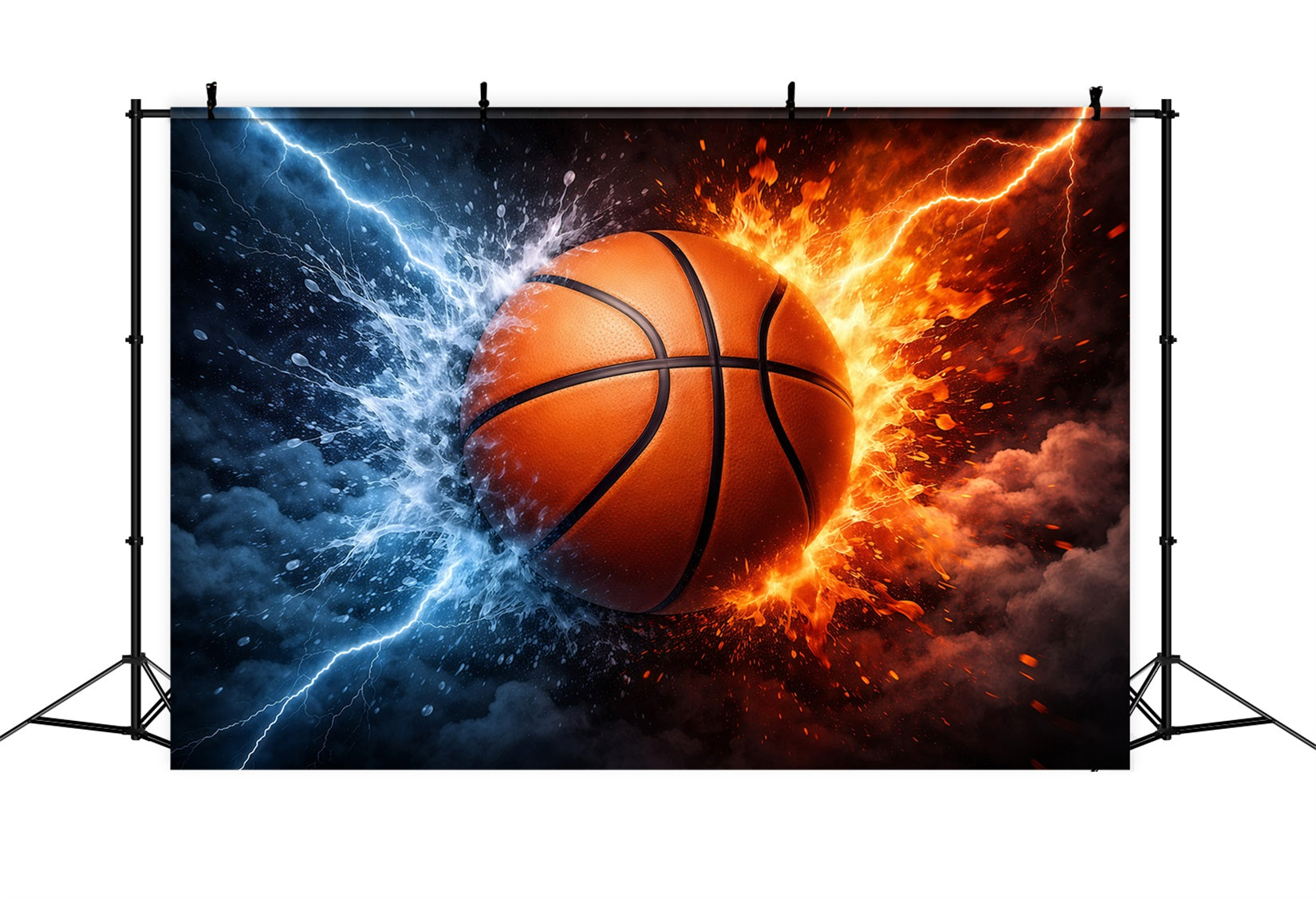 Basketball-Hintergründe Wasser Feuer Energie Explosion Sport-Hintergründe für Fotografie GQ61-81