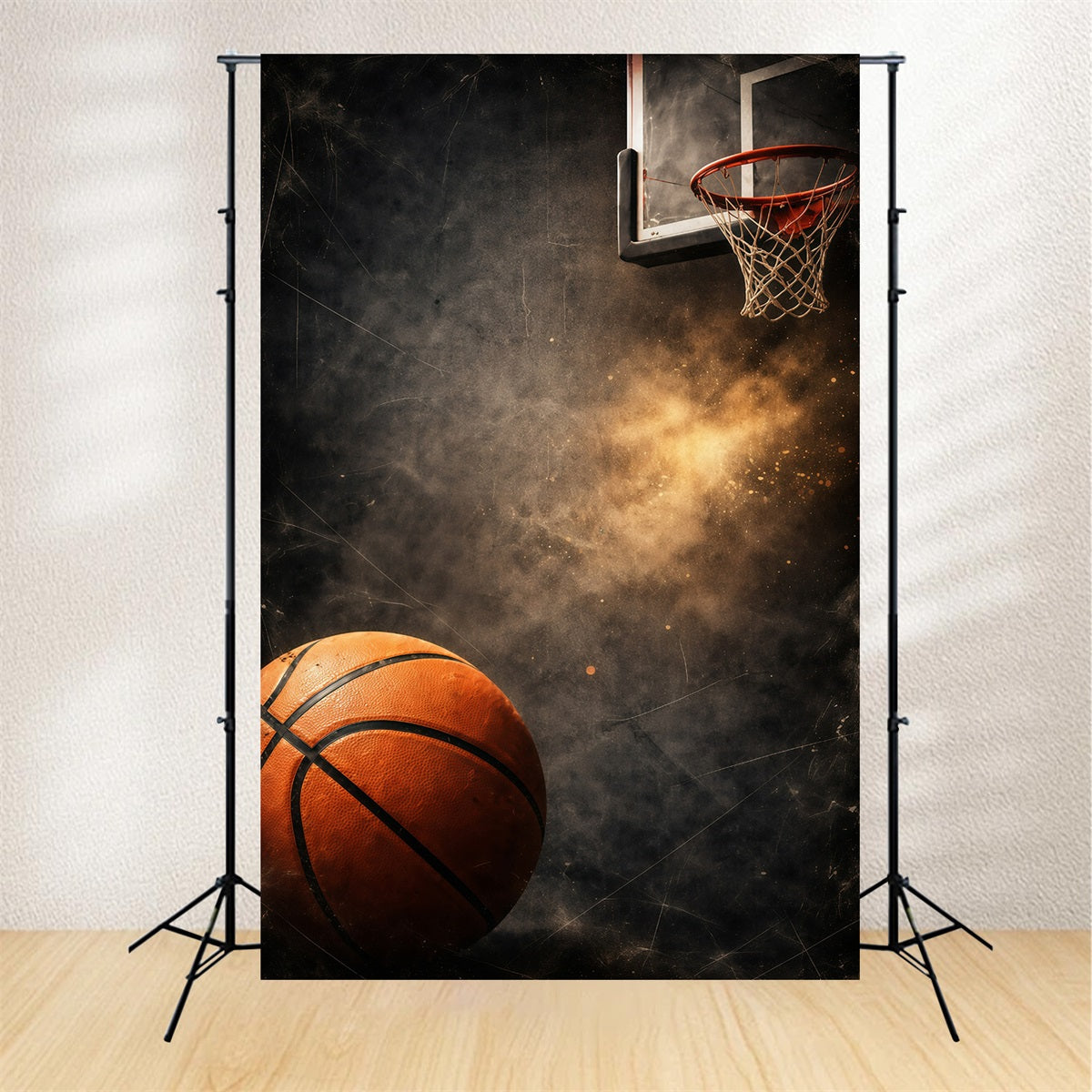 Basketball-Fotohintergrund Grunge Hoop Staub Explosion Sport-Themenhintergrund GQ61-87