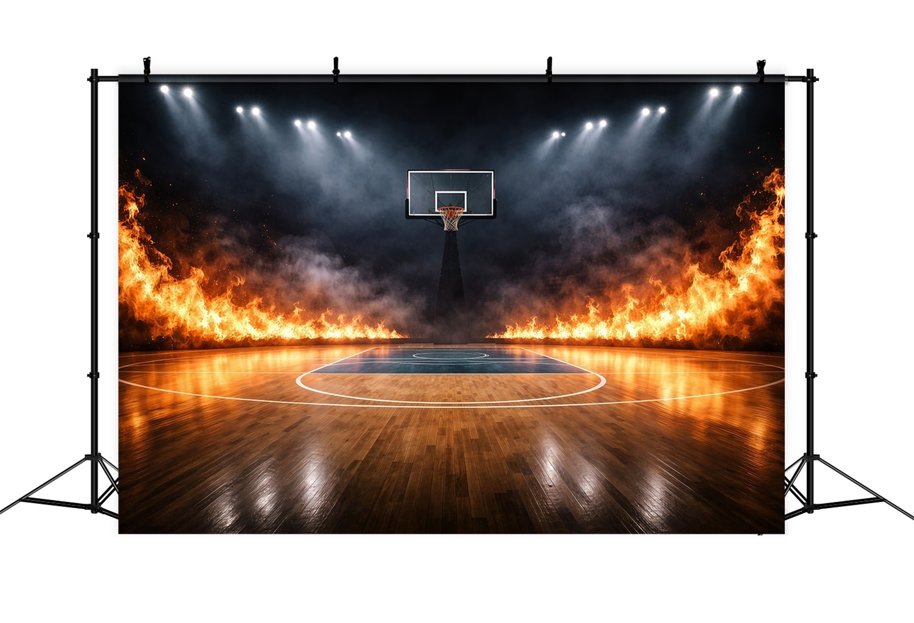 Basketball-Hintergrund für Fotografie Inferno-Stadion-Court-Sport-Hintergrund GQ61-88