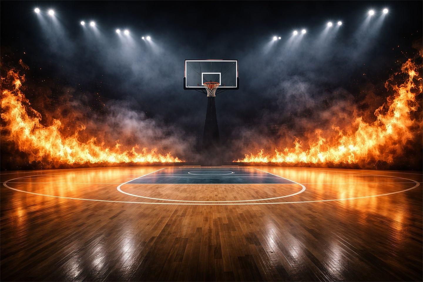 Basketball-Hintergrund für Fotografie Inferno-Stadion-Court-Sport-Hintergrund GQ61-88