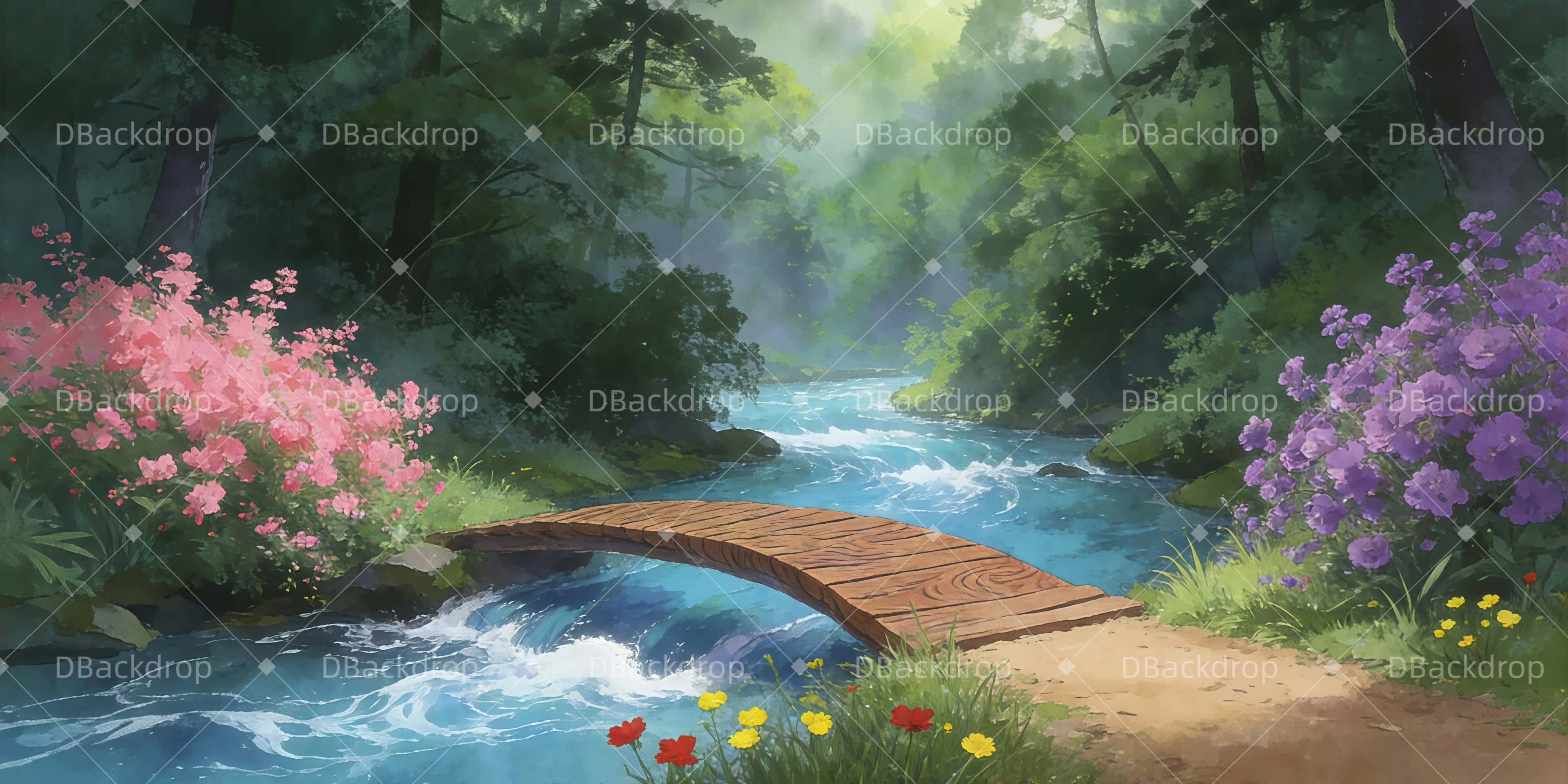 Theaterbühne Vorhang Magischer Wald Theaterbühnenbau GQ61-T19