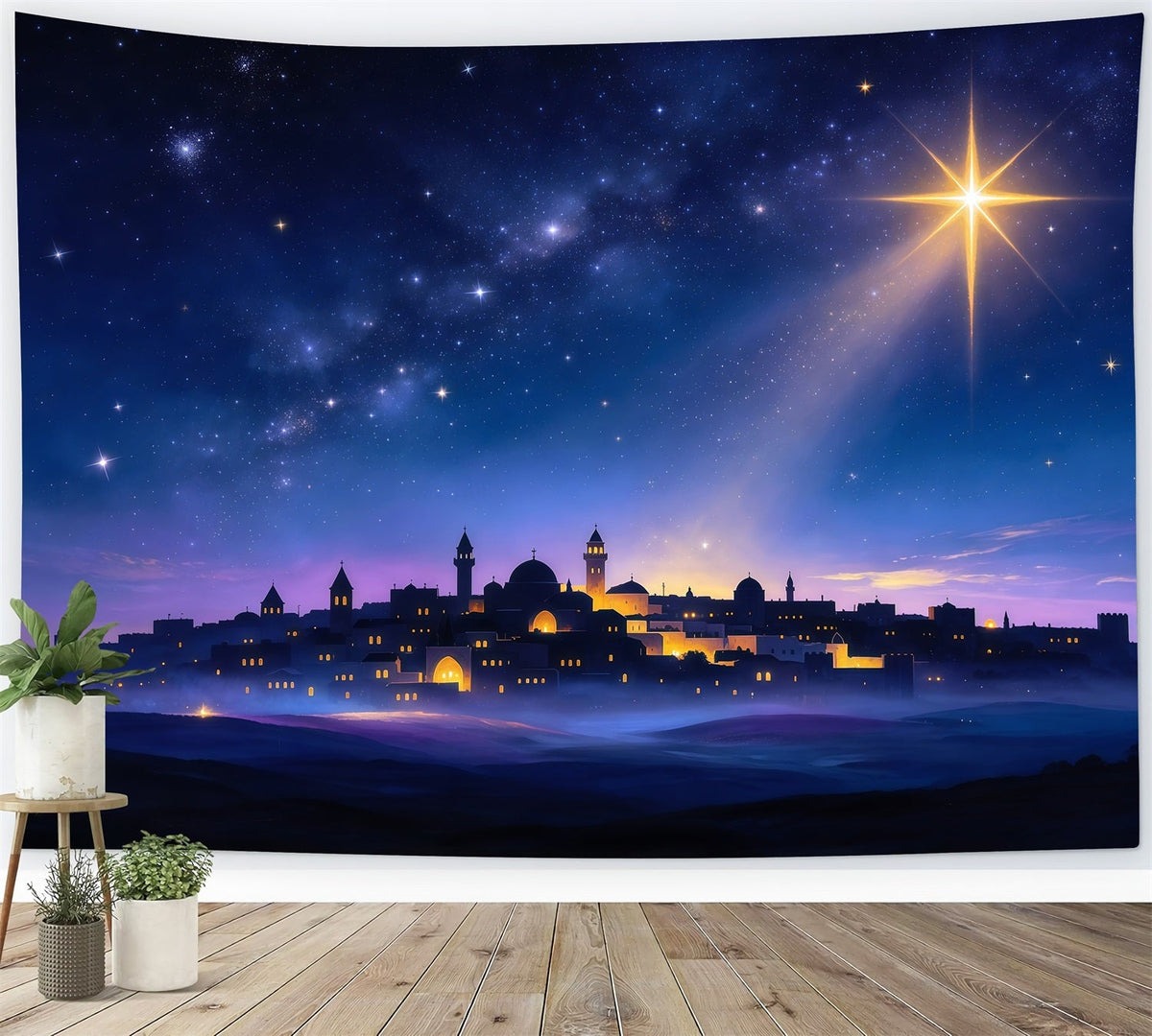 Krippenszene Hintergrund Bethlehems Skyline Leitstern GQ610-8