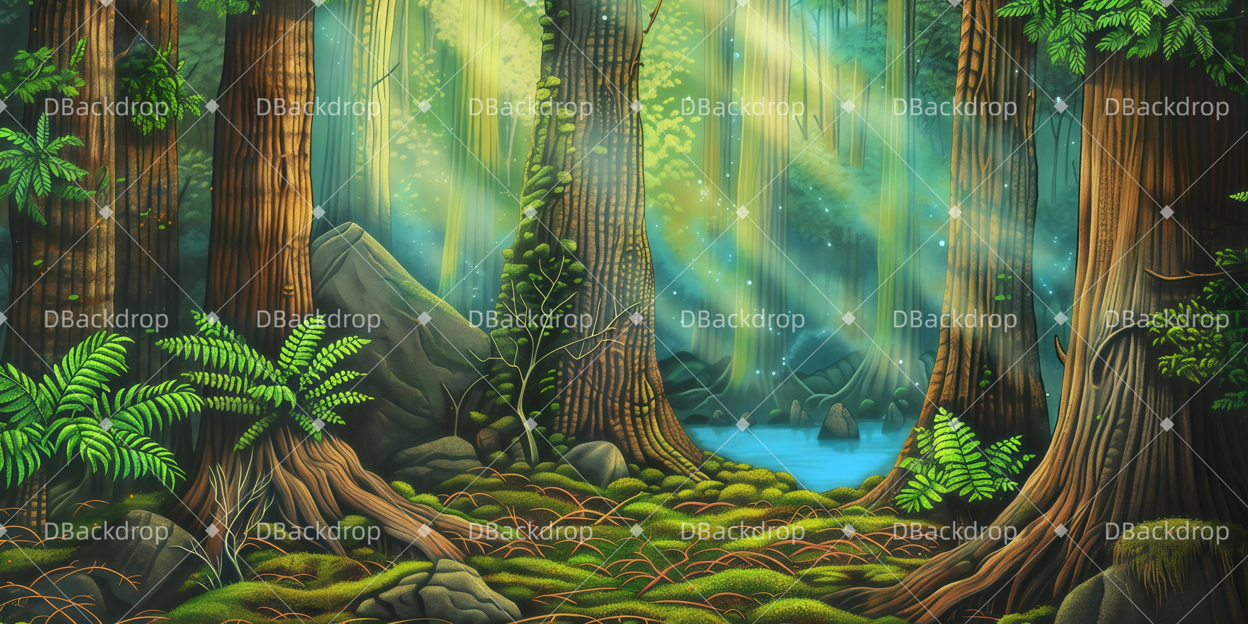 Wald-Bühnenkulisse Feenring Lichtung Kulissen für Aufführungen GQ62-T14