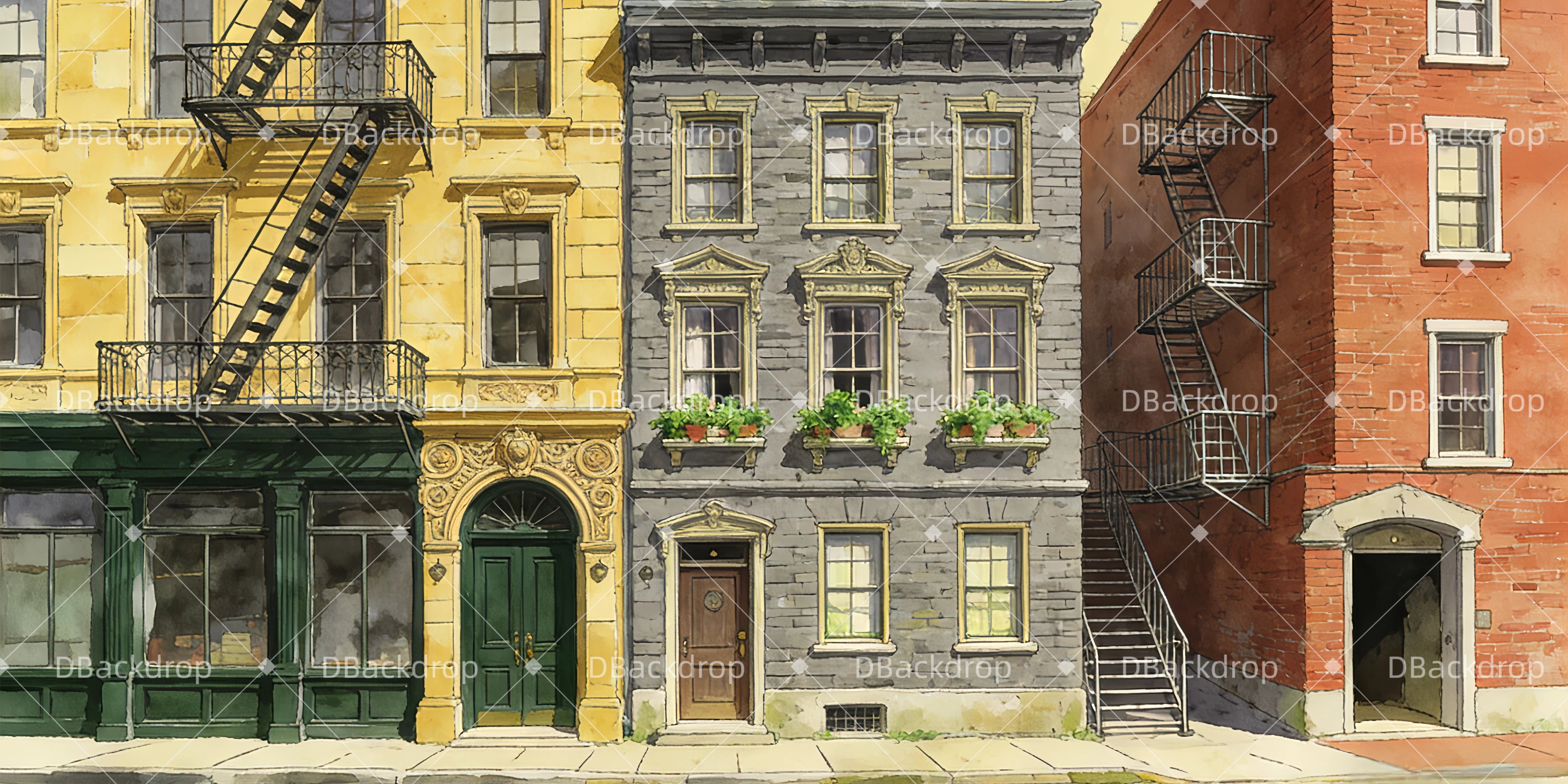 Theater Backdrops Straße in der East Side Backdrop Theater GQ63-T65