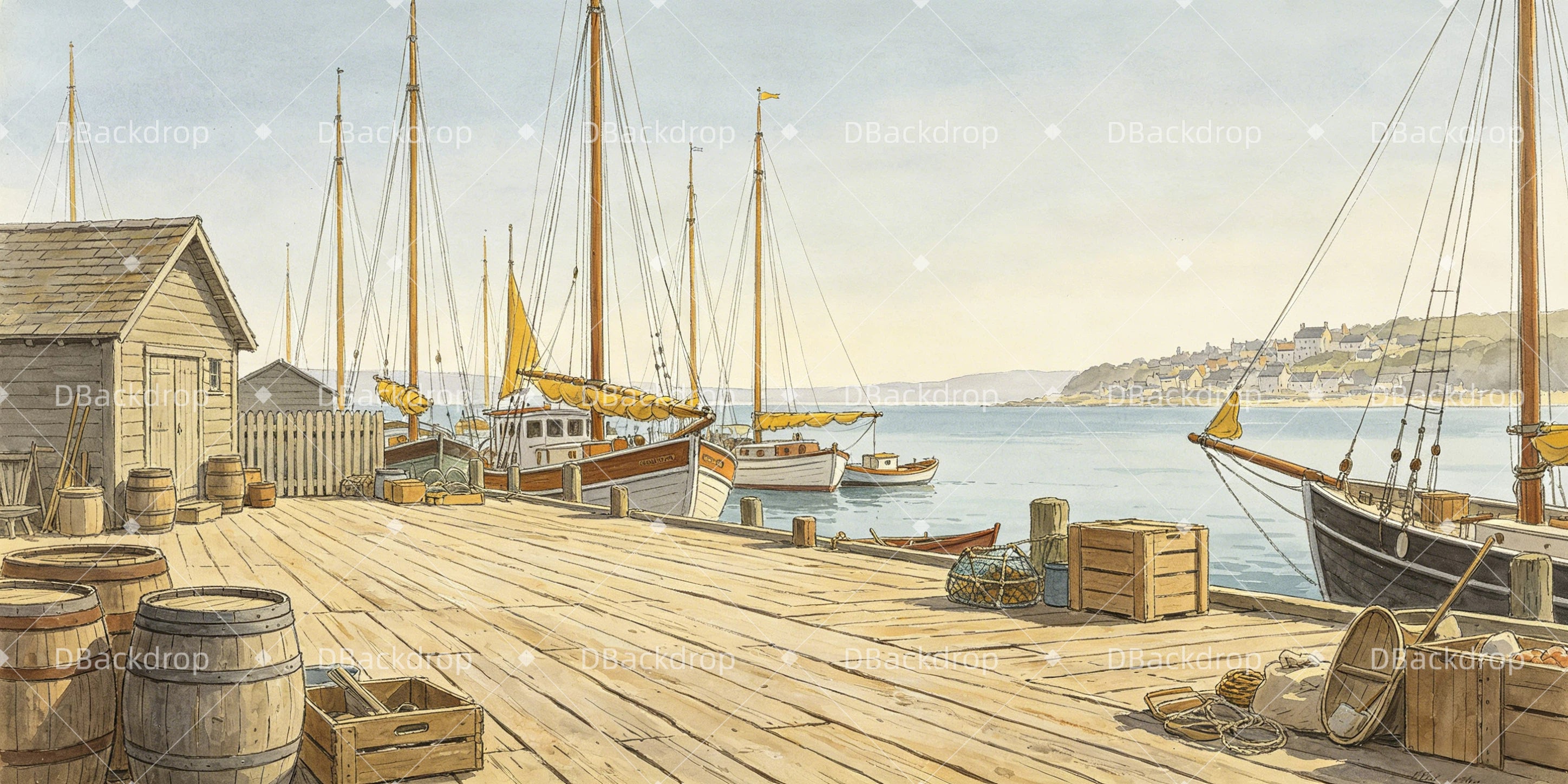 Kinokulisse Hafen und Docks Bühnenhintergrund Ideen GQ65-T38