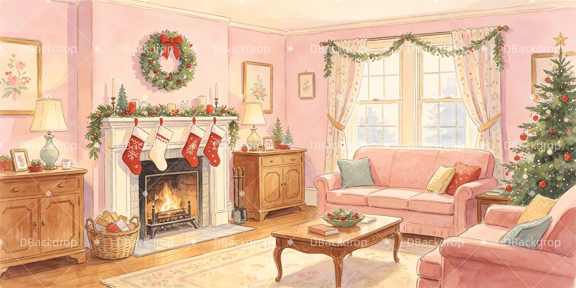 Theaterbühnenkulissen Kulisse Pink Living Room für Aufführungen GQ65-T53
