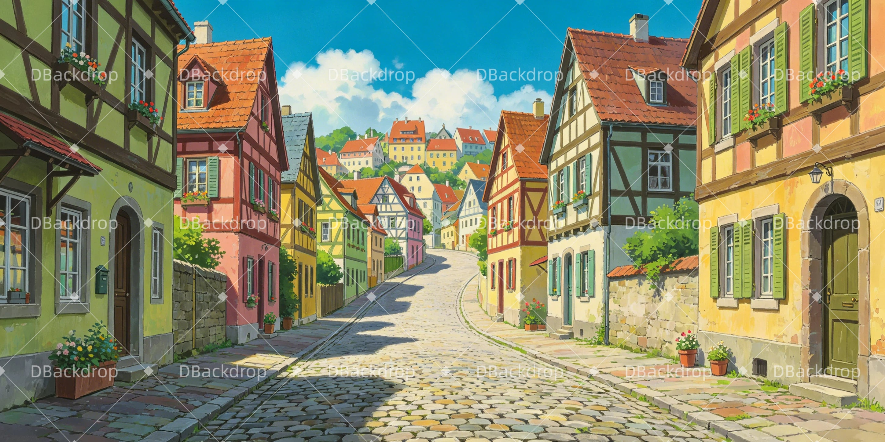 Märchenstadt Bühnenhintergrund Theaterkulisse GQ65-T90