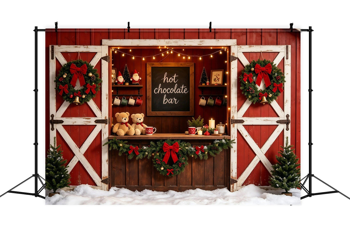 Roter Weihnachtshintergrund Rustikale Scheunen-Schokoladentafel Weihnachts-Studiohintergründe GQ68-102