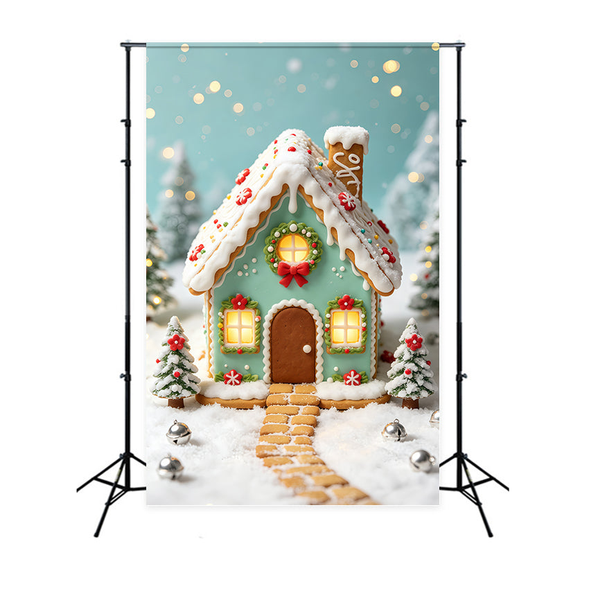 Weihnachtssüßigkeiten-Hintergrund Minz-Lebkuchenhaus Weihnachtshintergrund Für Fotografie GQ69-70