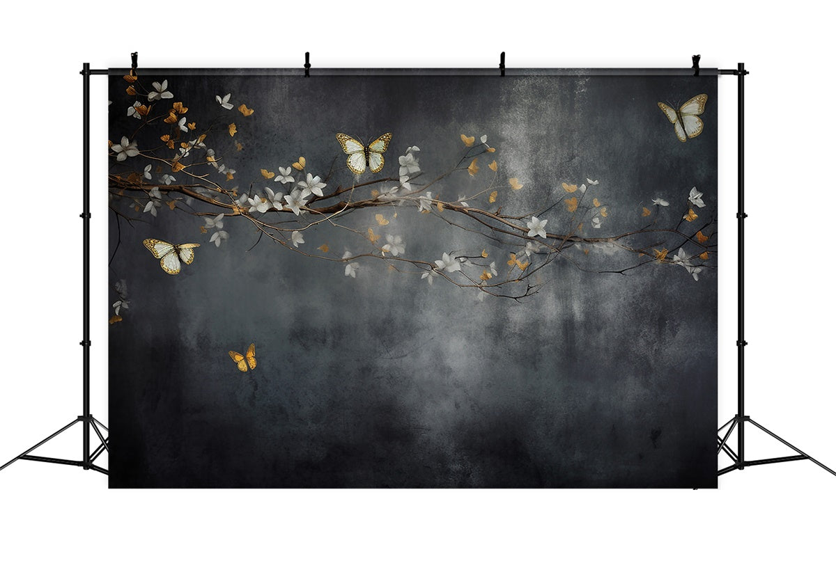 Backdrop Fine Art Goldene Schmetterlinge Zweig Backdrop GTY-102