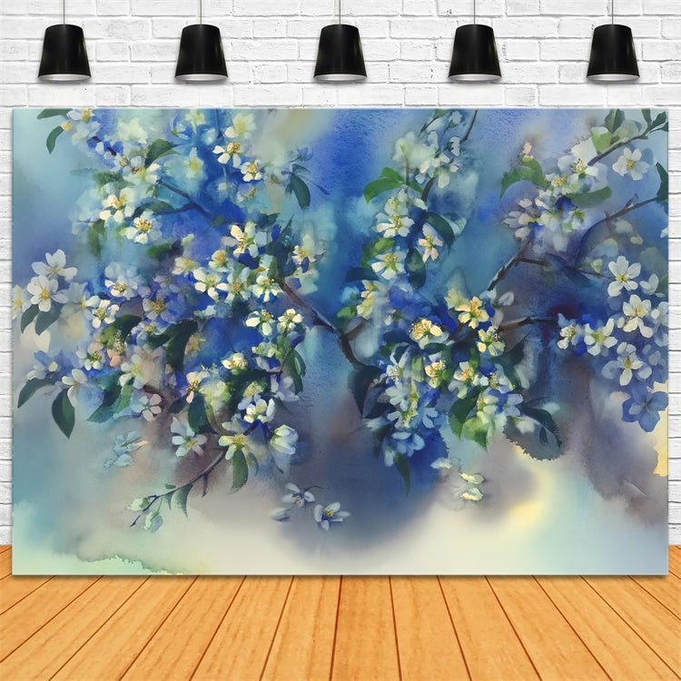Fine Art Backdrops Serene Blue Floral Fantasy Hintergrund GTY-109