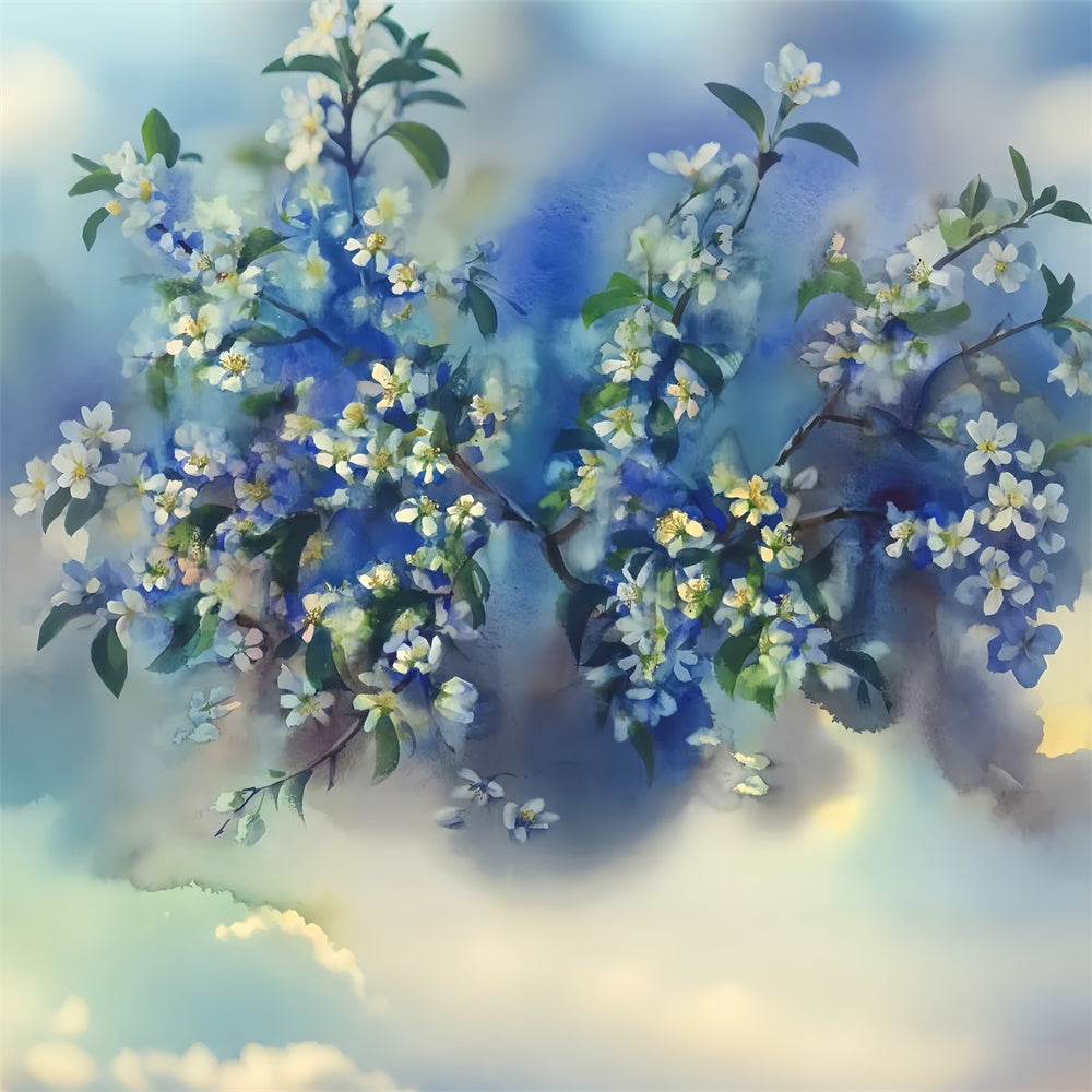 Fine Art Backdrops Serene Blue Floral Fantasy Hintergrund GTY-109
