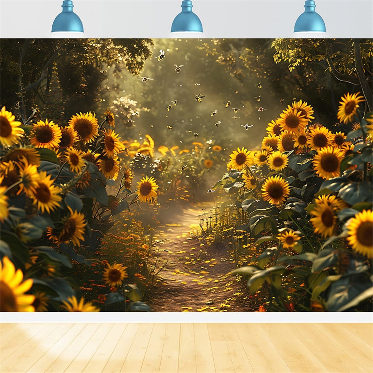 Fine Art Backdrops Verwunschener Sonnenblumenweg Hintergrund GTY-117