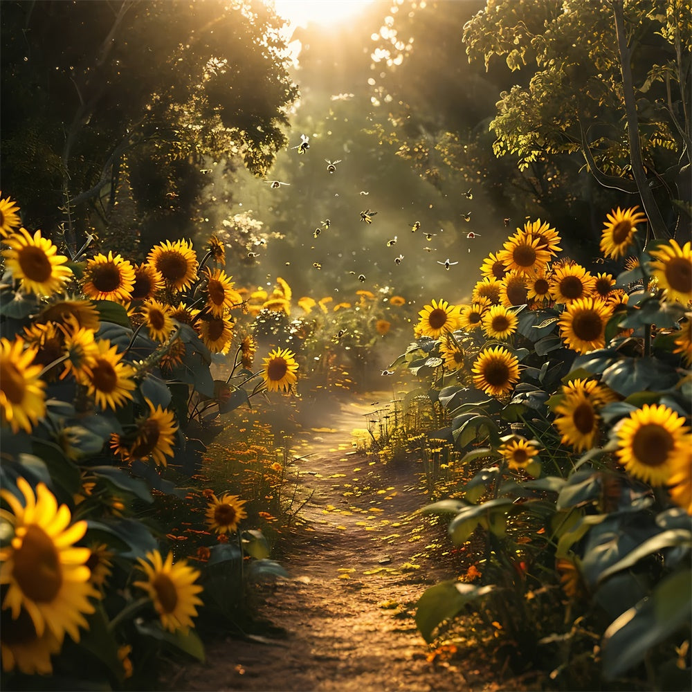 Fine Art Backdrops Verwunschener Sonnenblumenweg Hintergrund GTY-117