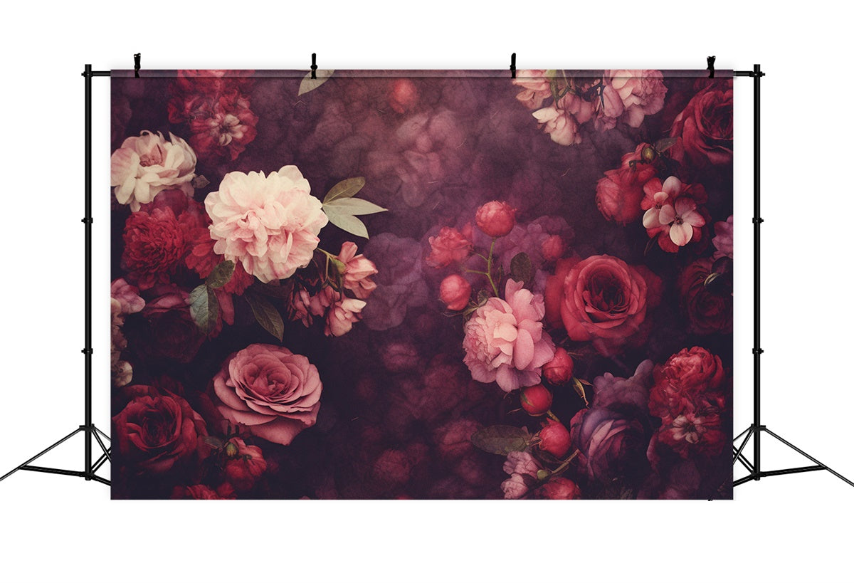 Fine Art Backdrops Dunkle Romantik Blumenhintergrund im Vintage-Stil GTY-73