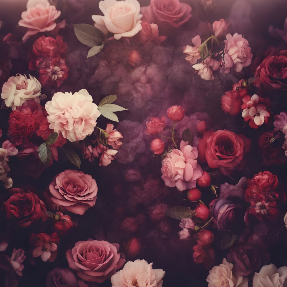Fine Art Backdrops Dunkle Romantik Blumenhintergrund im Vintage-Stil GTY-73