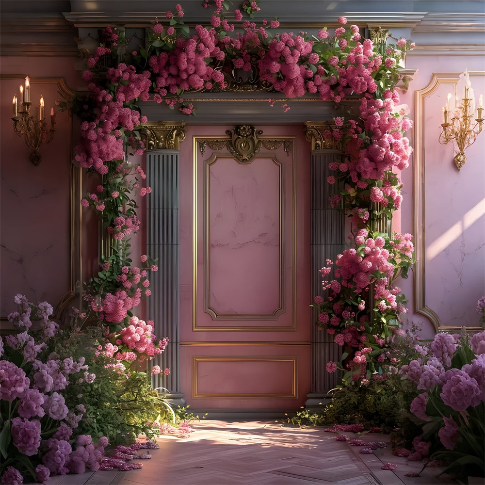Kunsthintergrund Romantischer Barock Blumen Wandhintergrund GTY-75