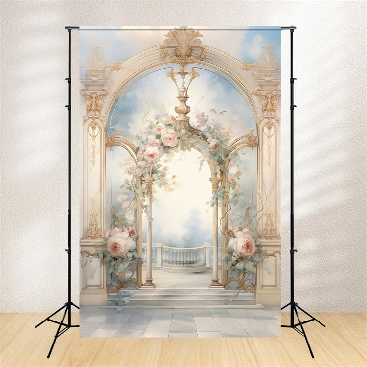 Kunstfotografie Backdrop Verschnörkelte Vintage Blüte Backdrop GTY-97