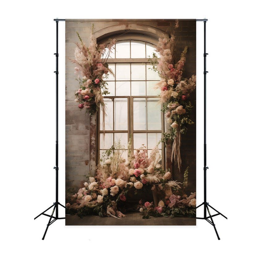 Mutterschaft Shoot Backdrop Rustic Charm Floral Window Backdrop GTY2-11