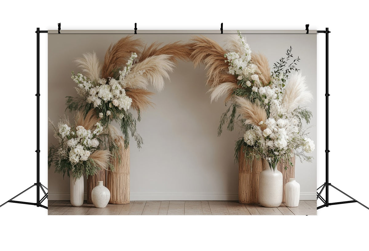 Backdrops für Mutterschaftsfotos Pampasgras Blumenbogen Hintergrund GTY2-22