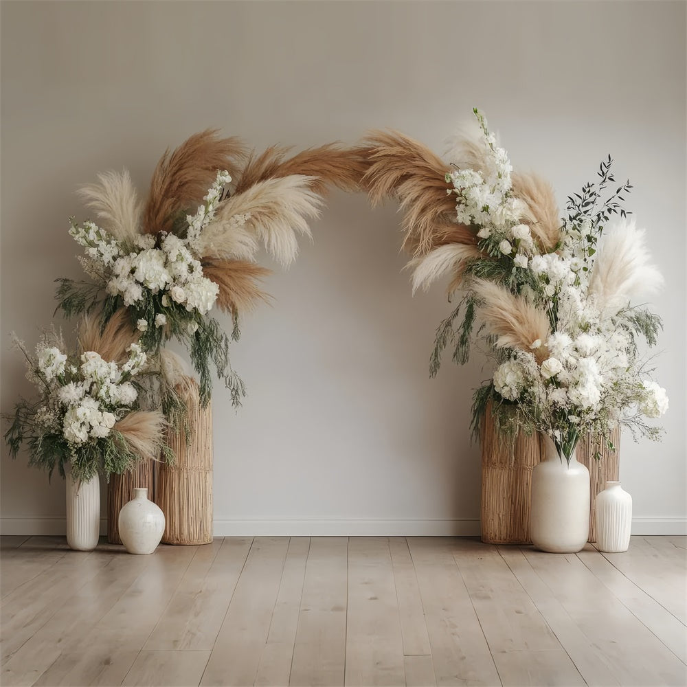 Backdrops für Mutterschaftsfotos Pampasgras Blumenbogen Hintergrund GTY2-22