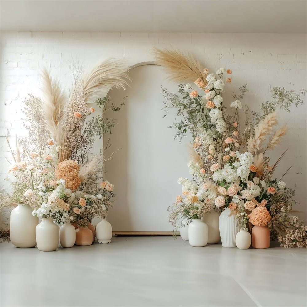 Hintergrund für Mutterschaftsfotos Elegante getrocknete Blumen Bogen Hintergrund GTY2-23