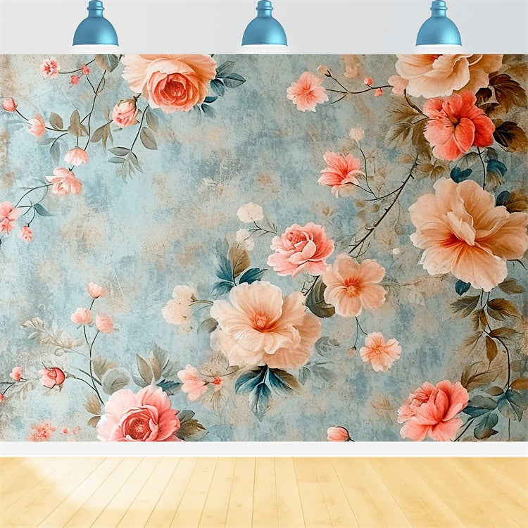 Hintergrund für Mutterschaft Fotoshooting Vintage Art Floral Wall Backdrop GTY2-36