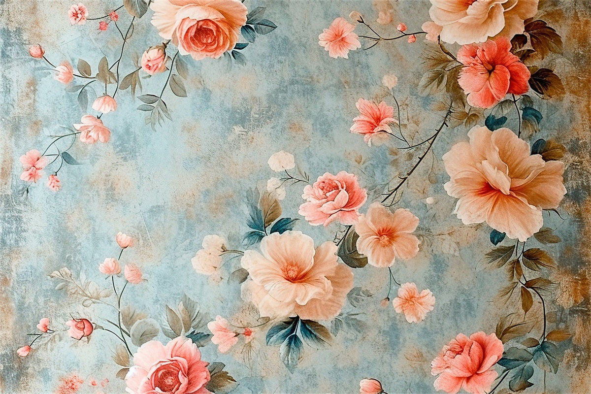 Hintergrund für Mutterschaft Fotoshooting Vintage Art Floral Wall Backdrop GTY2-36