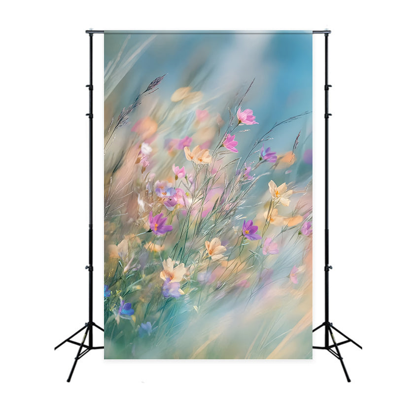 Fotohintergrund für Mutterschaftsfotos Weicher Wind Verträumte Wildblumen Hintergrund GTY2-42