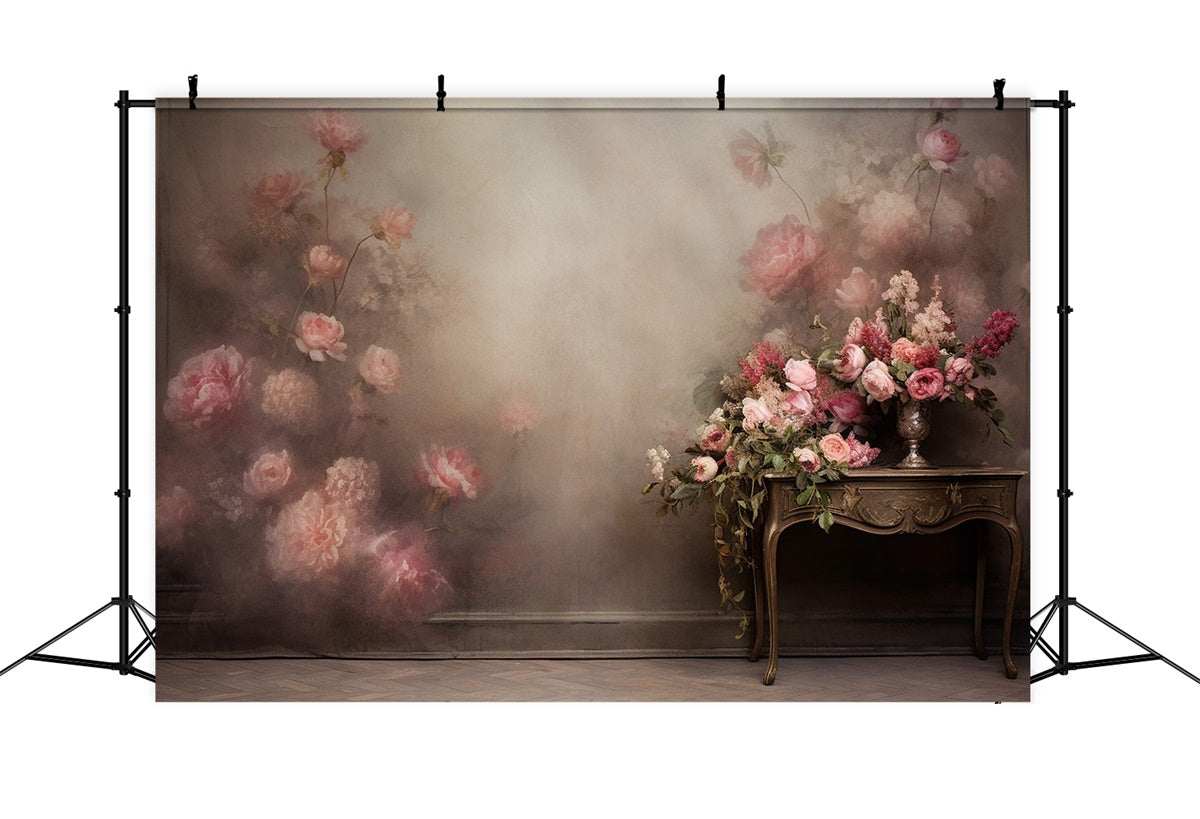 Fotokulissen für Umstandsfotografie Romantischer Floraler Charme Hintergrund GTY2-43