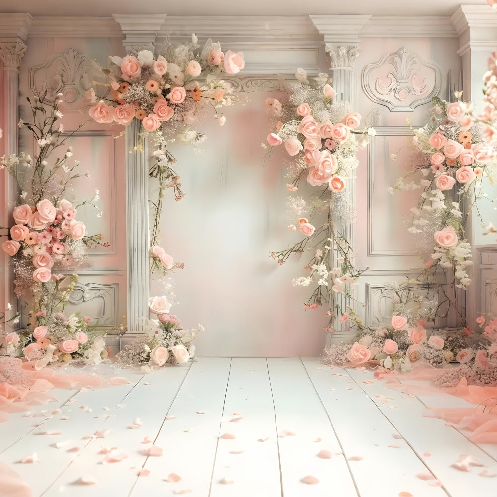 Mutterschaftsfotografie Backdrops Rosa Vintage Floral Arch Backdrop GTY2-48