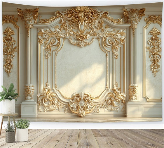 Mutterschaft Fotoshooting Hintergrund verziert Gold Vintage Eleganz Hintergrund GTY2-54