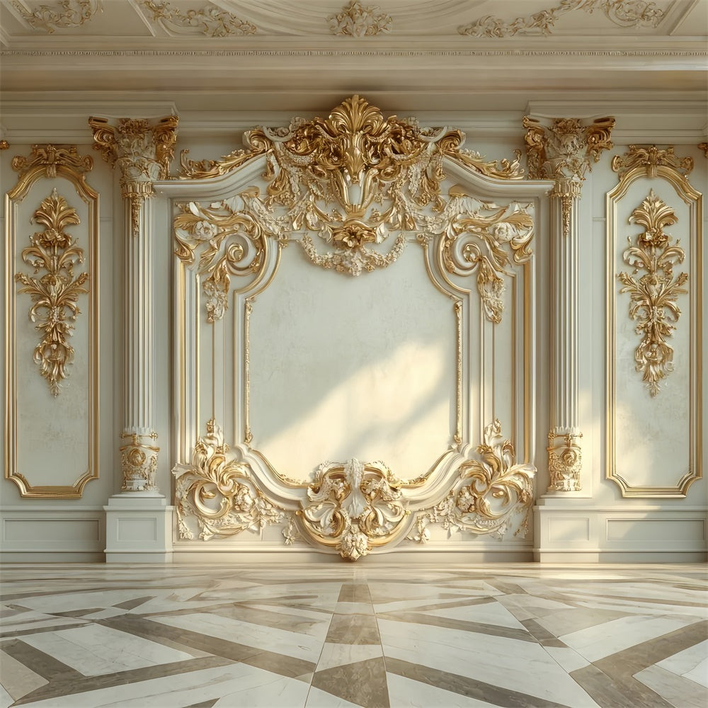 Mutterschaft Fotoshooting Hintergrund verziert Gold Vintage Eleganz Hintergrund GTY2-54