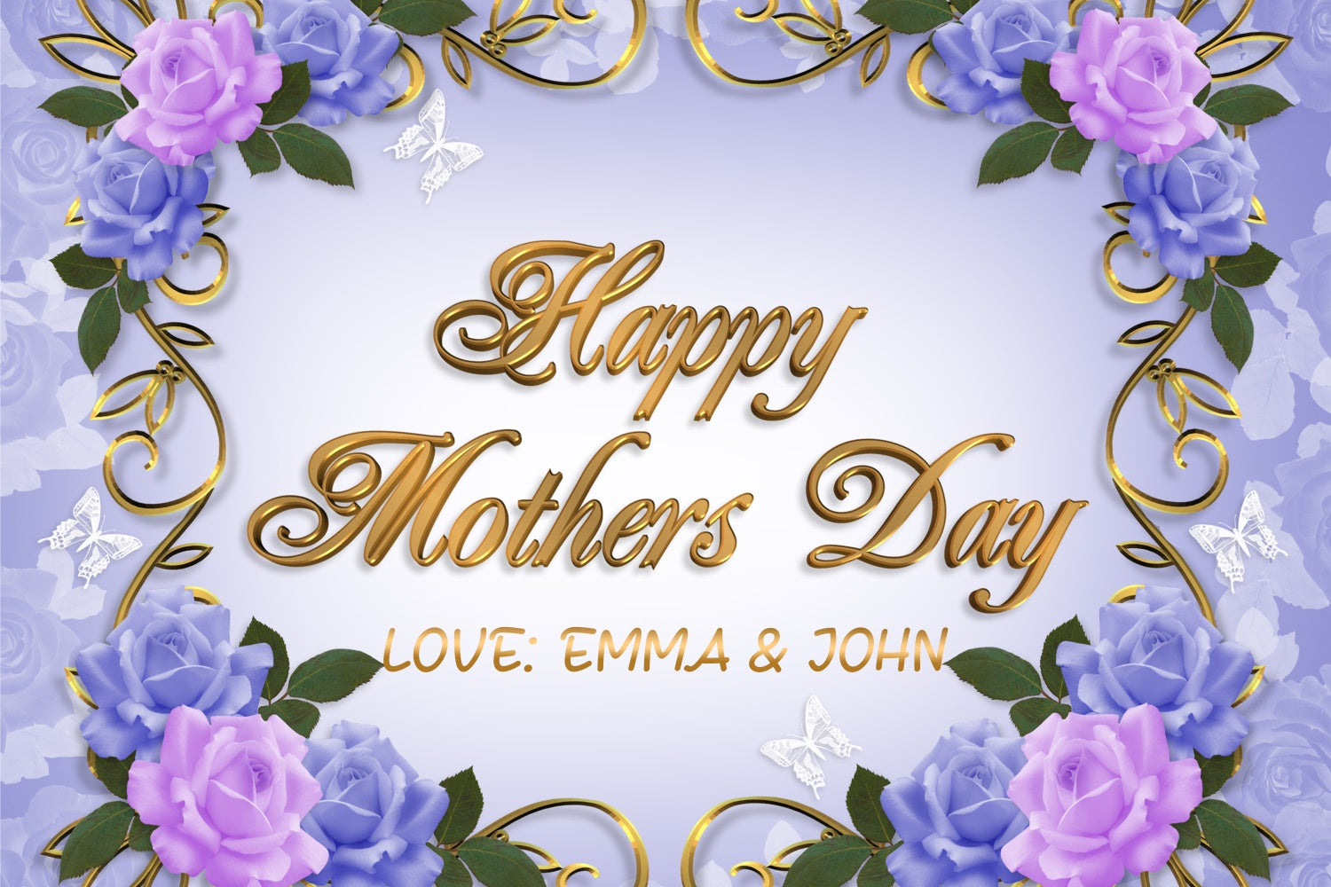 Backdrops für Muttertag Vintage Violett Rose Custom Backdrop GTY3-138