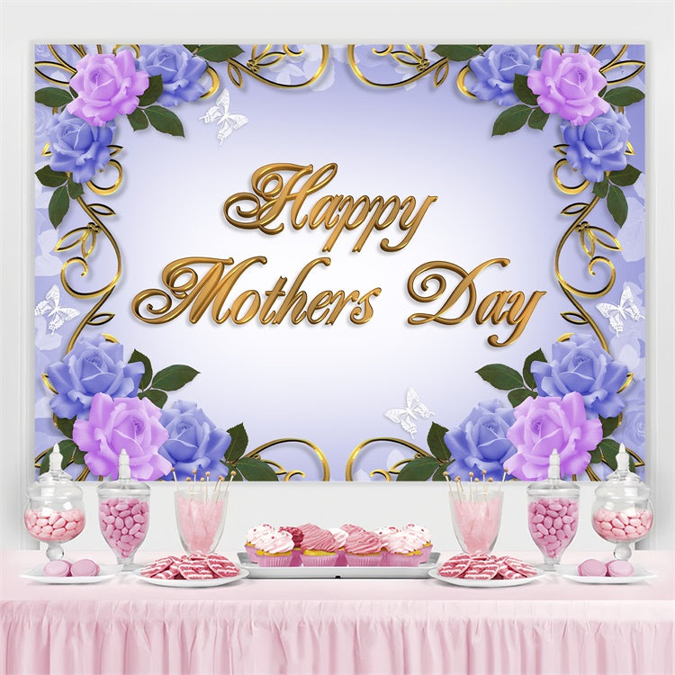 Backdrops für Muttertag Vintage Violett Rose Custom Backdrop GTY3-138