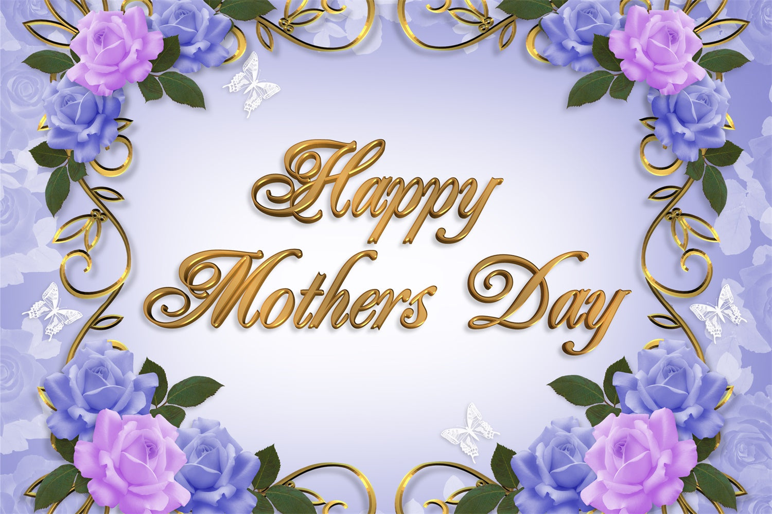 Backdrops für Muttertag Vintage Violett Rose Custom Backdrop GTY3-138