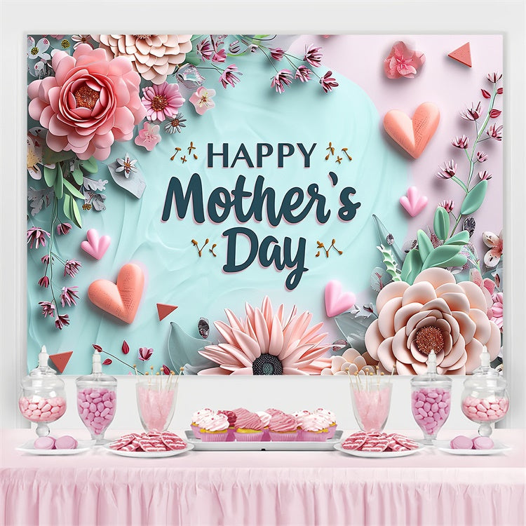 Hintergrund für Muttertag Pastellblumen Elegantes Herz Individueller Hintergrund GTY3-139