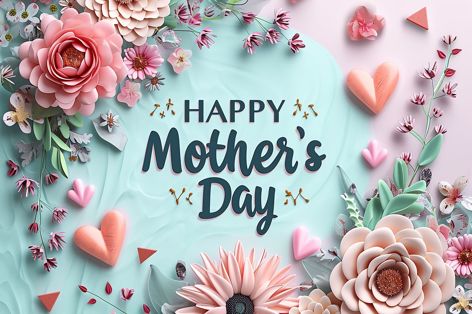 Hintergrund für Muttertag Pastellblumen Elegantes Herz Individueller Hintergrund GTY3-139